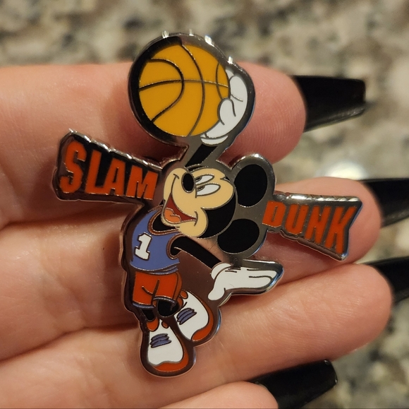 Disney Jewelry - (5 For $30) Disney Pin Mickey Mouse Sports Basketball Slam Duck Pin